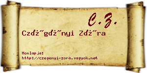 Czégényi Zóra névjegykártya